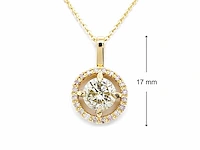14 karaat geelgouden ketting met 1,18 crt. natuurlijke diamant - afbeelding 5 van  7