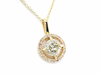 14 karaat geelgouden ketting met 1,18 crt. natuurlijke diamant - afbeelding 7 van  7