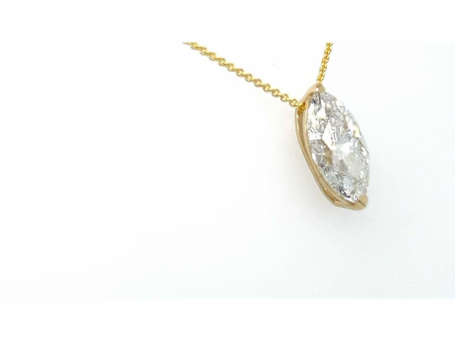 14 karaat geelgouden ketting met 1,52 crt. diamant - afbeelding 2 van  11