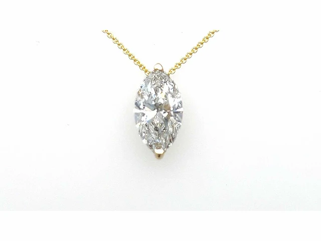 14 karaat geelgouden ketting met 1,52 crt. diamant - afbeelding 3 van  11