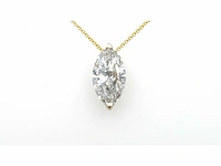 14 karaat geelgouden ketting met 1,52 crt. diamant - afbeelding 3 van  11
