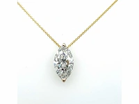 14 karaat geelgouden ketting met 1,52 crt. diamant - afbeelding 1 van  11