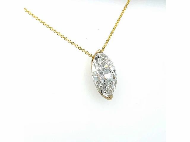 14 karaat geelgouden ketting met 1,52 crt. diamant - afbeelding 5 van  11