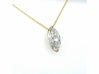 14 karaat geelgouden ketting met 1,52 crt. diamant - afbeelding 5 van  11