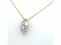 14 karaat geelgouden ketting met 1,52 crt. diamant - afbeelding 6 van  11