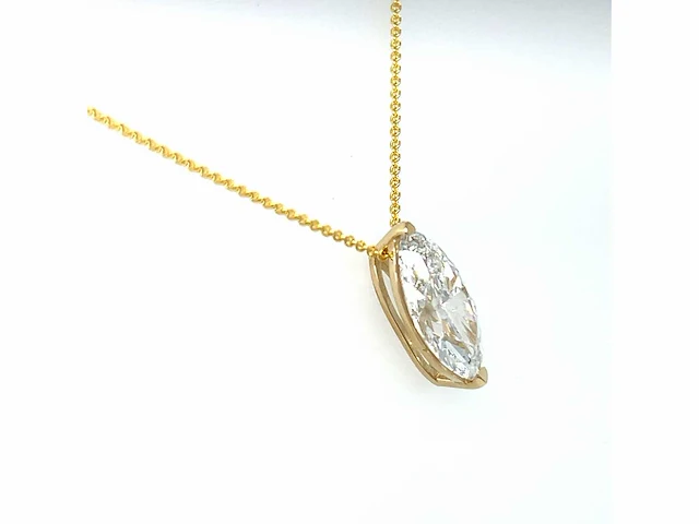 14 karaat geelgouden ketting met 1,52 crt. diamant - afbeelding 7 van  11