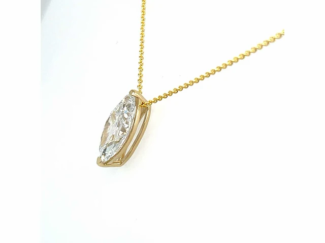 14 karaat geelgouden ketting met 1,52 crt. diamant - afbeelding 8 van  11