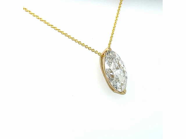 14 karaat geelgouden ketting met 1,52 crt. diamant - afbeelding 9 van  11
