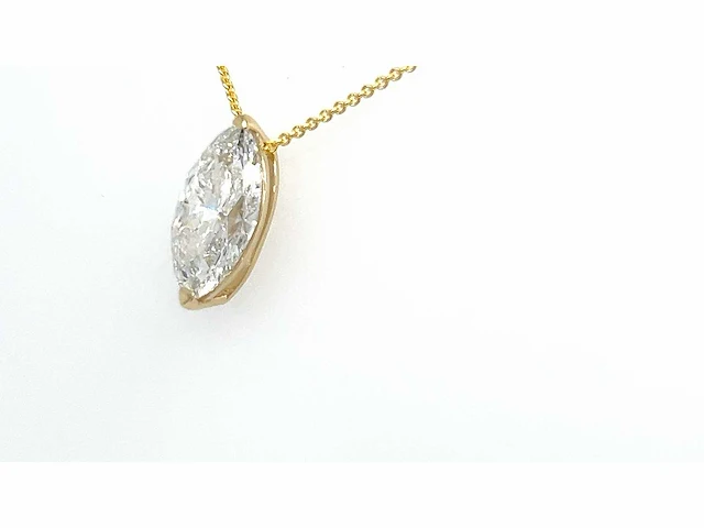 14 karaat geelgouden ketting met 1,52 crt. diamant - afbeelding 10 van  11