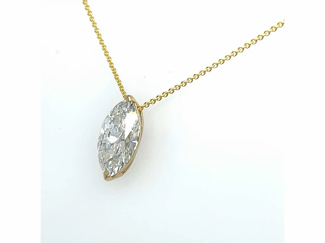 14 karaat geelgouden ketting met 1,52 crt. diamant - afbeelding 11 van  11