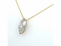 14 karaat geelgouden ketting met 1,52 crt. diamant - afbeelding 11 van  11