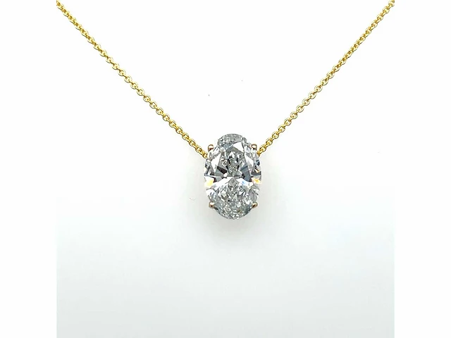14 karaat geelgouden ketting met 2,04 crt. diamant - afbeelding 1 van  9
