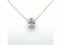 14 karaat geelgouden ketting met 2,04 crt. diamant - afbeelding 1 van  9