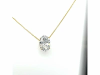 14 karaat geelgouden ketting met 2,04 crt. diamant - afbeelding 3 van  9