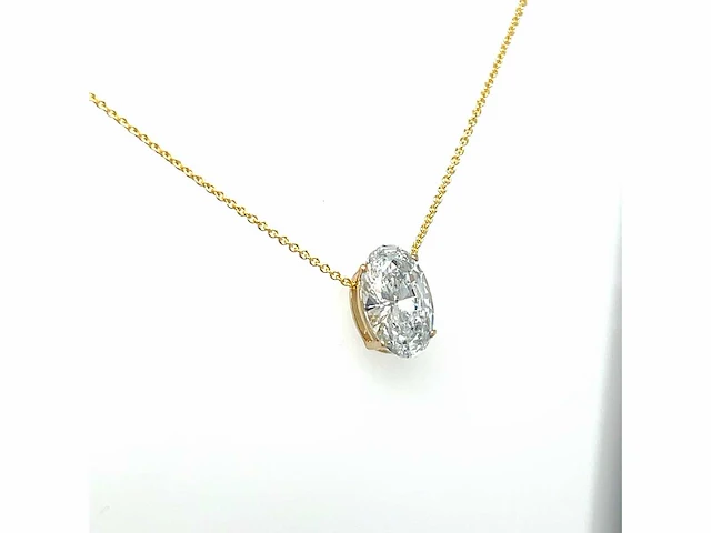14 karaat geelgouden ketting met 2,04 crt. diamant - afbeelding 4 van  9