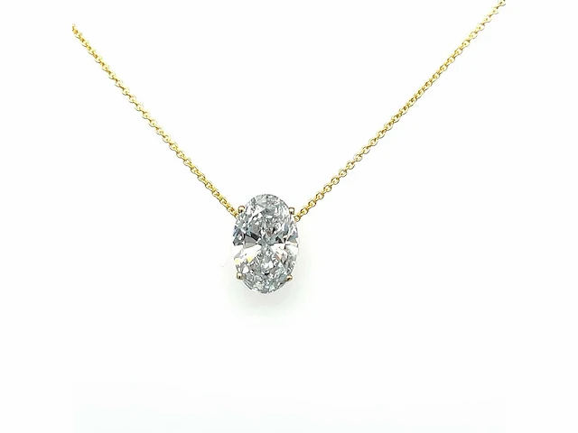14 karaat geelgouden ketting met 2,04 crt. diamant - afbeelding 8 van  9