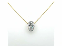 14 karaat geelgouden ketting met 2,04 crt. diamant - afbeelding 9 van  9