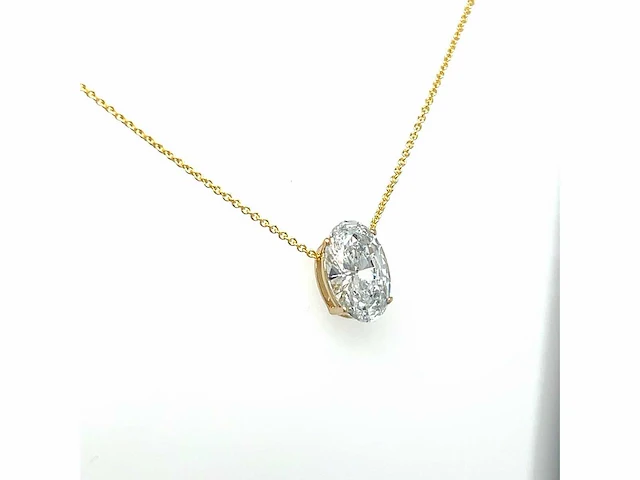14 karaat geelgouden ketting met 2,04 crt. diamant - afbeelding 3 van  9