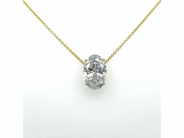 14 karaat geelgouden ketting met 2,04 crt. diamant - afbeelding 5 van  9