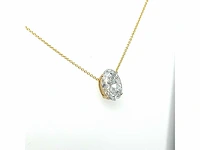 14 karaat geelgouden ketting met 2,04 crt. diamant - afbeelding 3 van  9