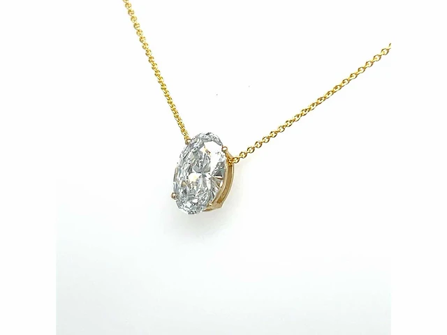 14 karaat geelgouden ketting met 2,04 crt. diamant - afbeelding 7 van  9