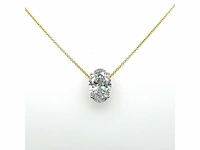 14 karaat geelgouden ketting met 2,04 crt. diamant - afbeelding 9 van  9