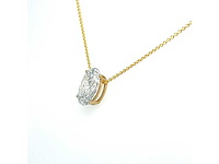 14 karaat geelgouden ketting met 2,04 crt. diamant - afbeelding 1 van  9