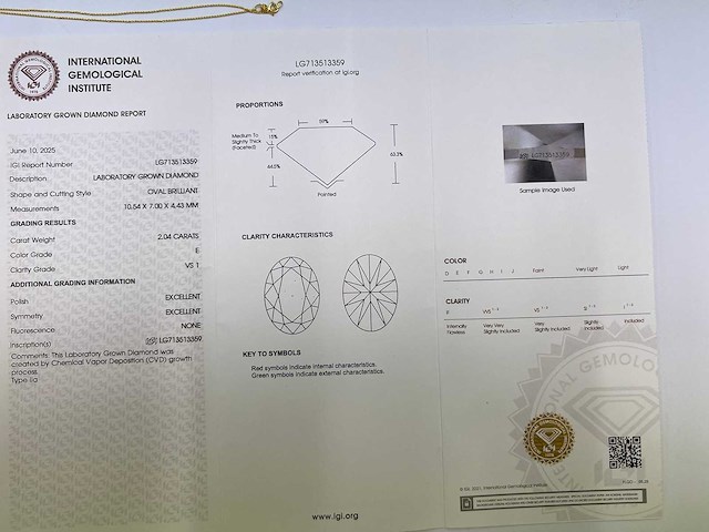 14 karaat geelgouden ketting met 2,04 crt. diamant - afbeelding 2 van  9