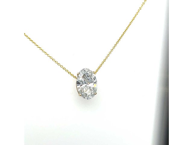 14 karaat geelgouden ketting met 2,04 crt. diamant - afbeelding 6 van  9