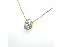 14 karaat geelgouden ketting met 2,04 crt. diamant - afbeelding 7 van  9