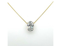 14 karaat geelgouden ketting met 2,04 crt. diamant - afbeelding 9 van  9