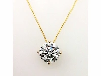 14 karaat geelgouden ketting met 2,09 crt diamant - afbeelding 4 van  8