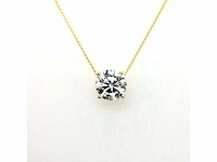 14 karaat geelgouden ketting met 2,09 crt diamant - afbeelding 6 van  8