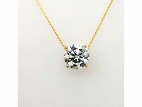 14 karaat geelgouden ketting met 2,09 crt diamant - afbeelding 7 van  8