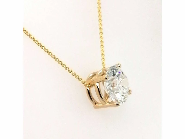 14 karaat geelgouden ketting met 2,09 crt diamant - afbeelding 8 van  8