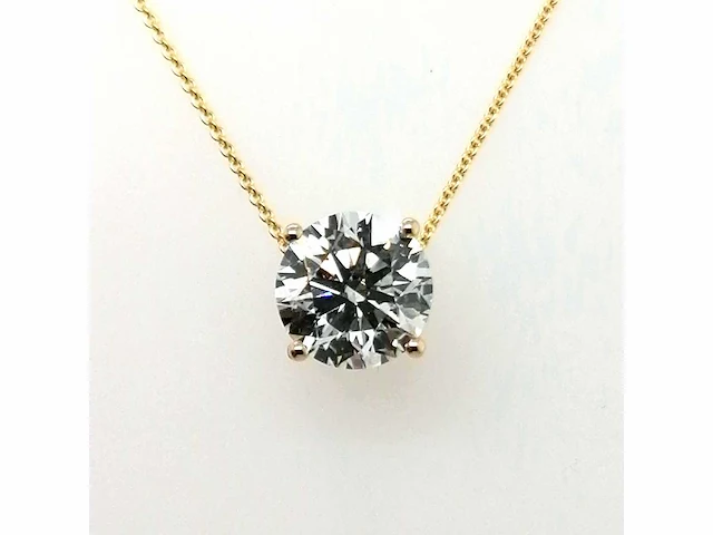 14 karaat geelgouden ketting met 2,09 crt diamant - afbeelding 1 van  8