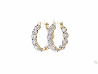 14 karaat geelgouden oorringen met 5,01 crt diamanten - afbeelding 1 van  6