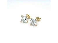 14 karaat geelgouden oorstekers met 3,07 crt. diamant - afbeelding 2 van  9