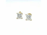 14 karaat geelgouden oorstekers met 3,07 crt. diamant - afbeelding 6 van  9