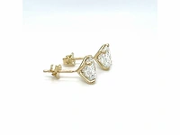 14 karaat geelgouden oorstekers met 3,07 crt. diamant - afbeelding 7 van  9