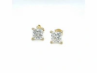 14 karaat geelgouden oorstekers met 3,07 crt. diamant - afbeelding 8 van  9