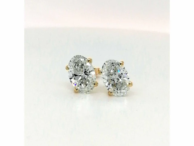 14 karaat geelgouden oorstekers met 4,10 crt. diamant - afbeelding 1 van  5
