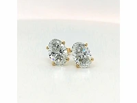 14 karaat geelgouden oorstekers met 4,10 crt. diamant - afbeelding 1 van  5