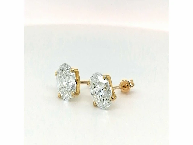 14 karaat geelgouden oorstekers met 4,10 crt. diamant - afbeelding 3 van  5
