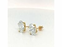14 karaat geelgouden oorstekers met 4,10 crt. diamant - afbeelding 3 van  5