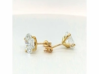 14 karaat geelgouden oorstekers met 4,10 crt. diamant - afbeelding 4 van  5