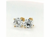 14 karaat geelgouden oorstekers met 5,03 crt. diamant - afbeelding 5 van  6