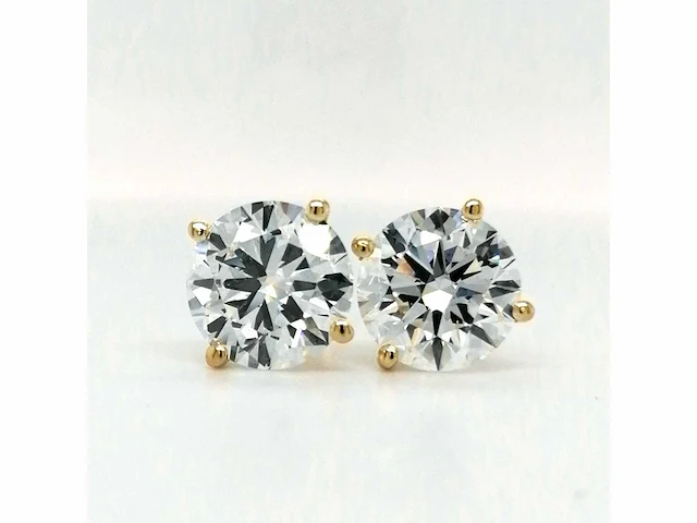 14 karaat geelgouden oorstekers met 5,03 crt. diamant - afbeelding 1 van  6