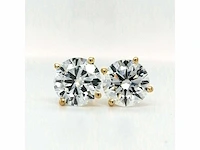 14 karaat geelgouden oorstekers met 5,03 crt. diamant - afbeelding 1 van  6