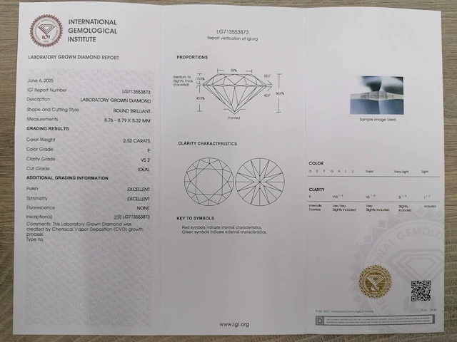 14 karaat geelgouden oorstekers met 5,03 crt. diamant - afbeelding 2 van  6